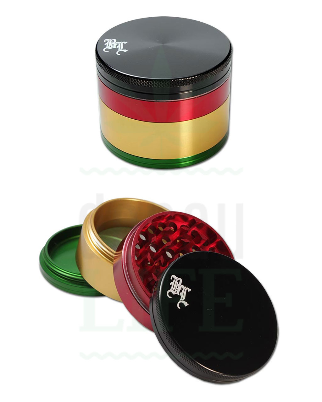 BLACK LEAF Aluminium Grinder 'Rasta Crusher' | Ø 62 mm