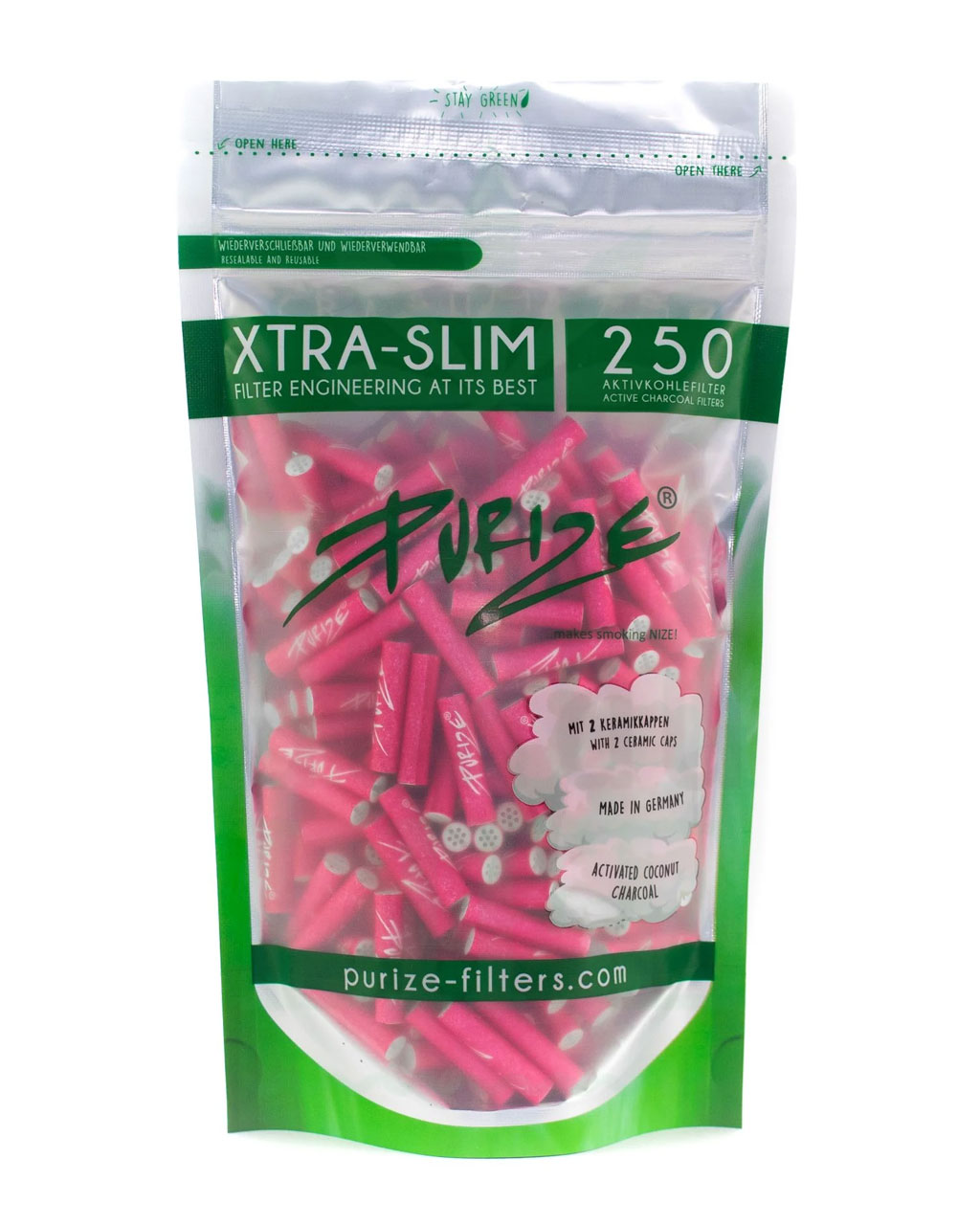 PURIZE® XTRASlim Aktivkohlefilter 250 Stück