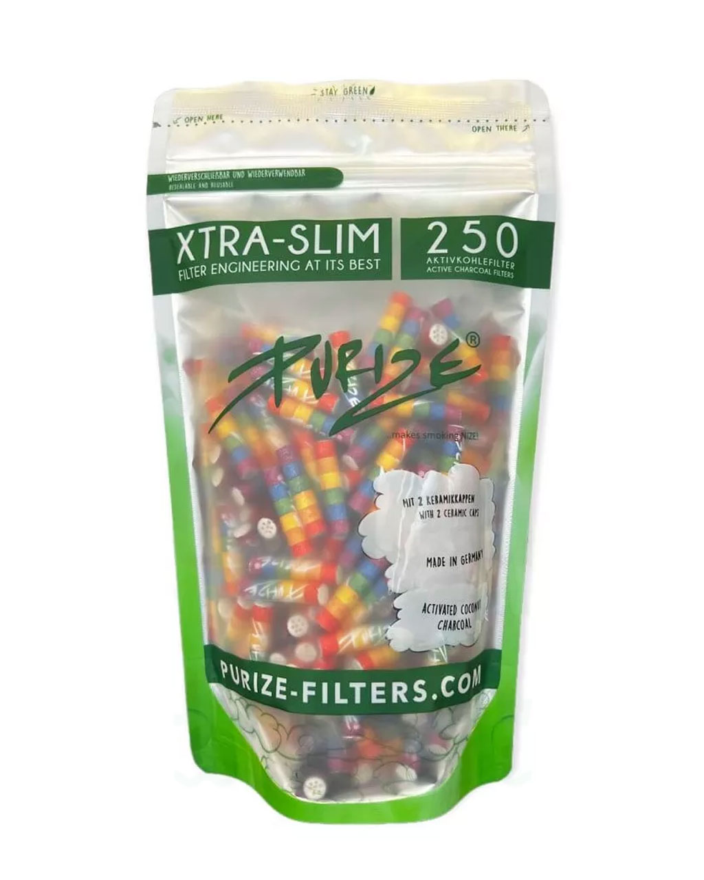 PURIZE® XTRASlim Aktivkohlefilter 250 Stück