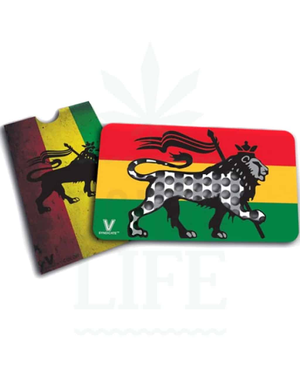 V SYNDICATE Grinder Card 'Rasta Lion' | Kreditkarten Format