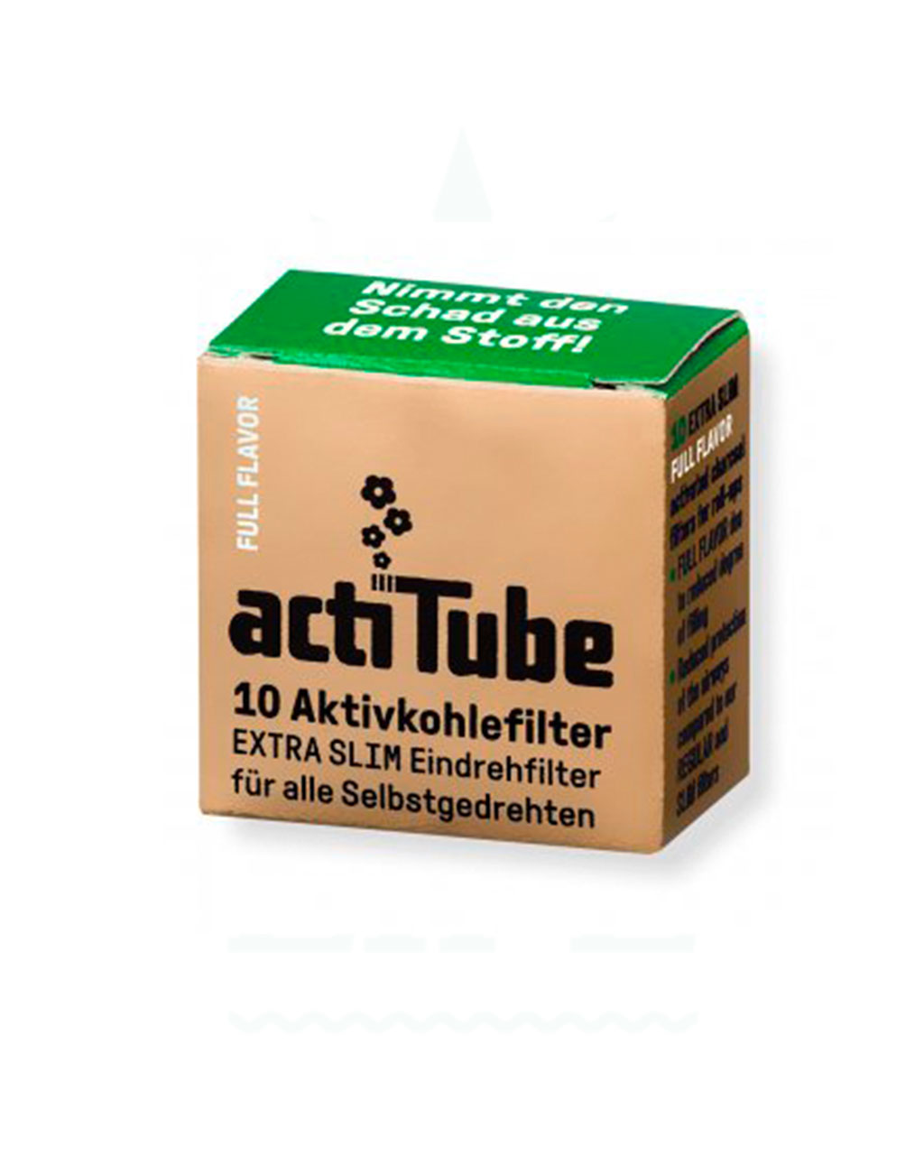 ACTITUBE Slim Aktivkohlefilter Extra Slim 10 Stück | Full Flavor