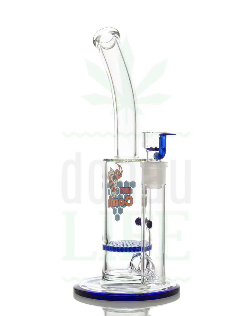 BLACK LEAF Bubbler 'Blue Bling' mit 40-Schlitz Honeycomb | 30 cm