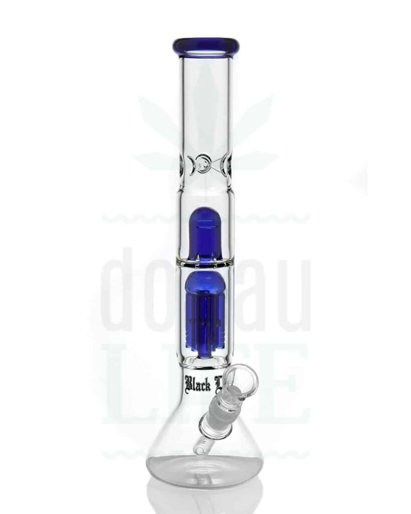 BLACK LEAF ICE-Bong 'Blue Edition' mit 6-Arm Percolator | 38 cm