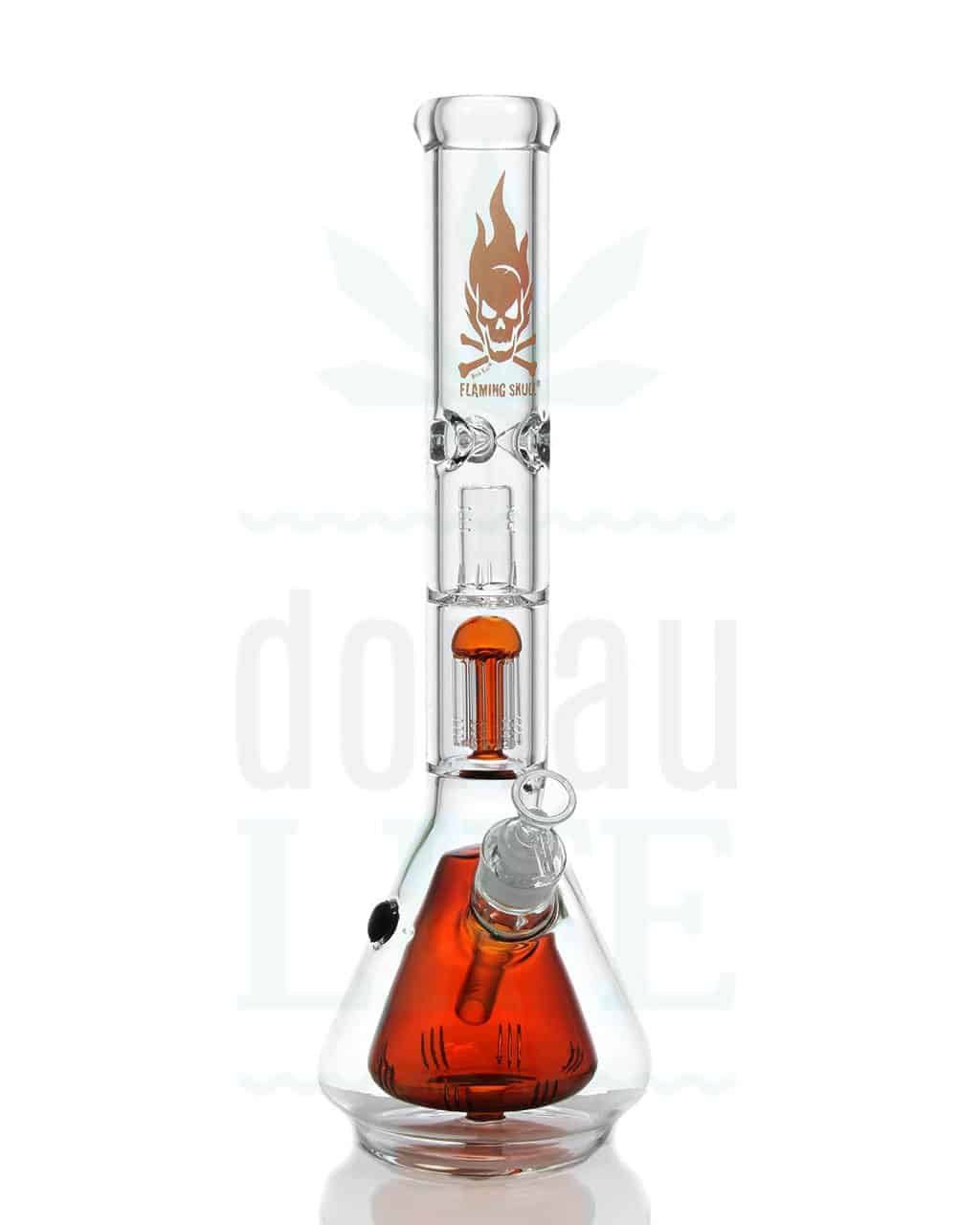 BLACK LEAF Beakerbong 'Flaming Skull' 6-Arm Perc | 45 cm