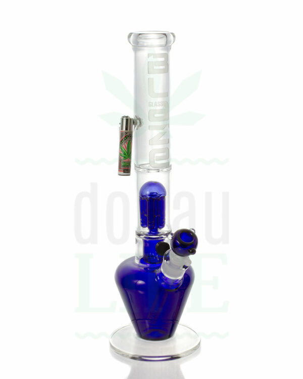 BLAZE GLASS Beakerbong 'blue cheese'  6-Arm Percolator + Clipper Halterung | 45 cm