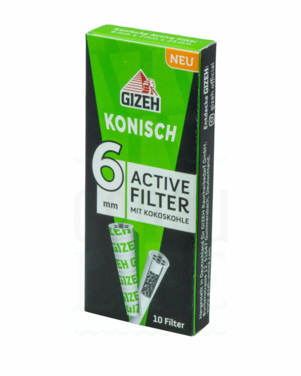 GIZEH Aktivkohlefilter 6-7 mm konisch | 10 Filter